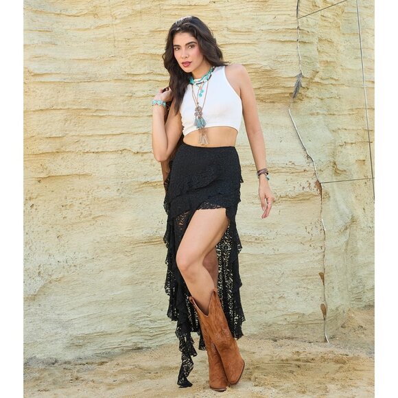 Women's Brown Mid Calf Embroidery Cowgirl Boots Retro Snip Toe Western Boot - Picture 4 of 6